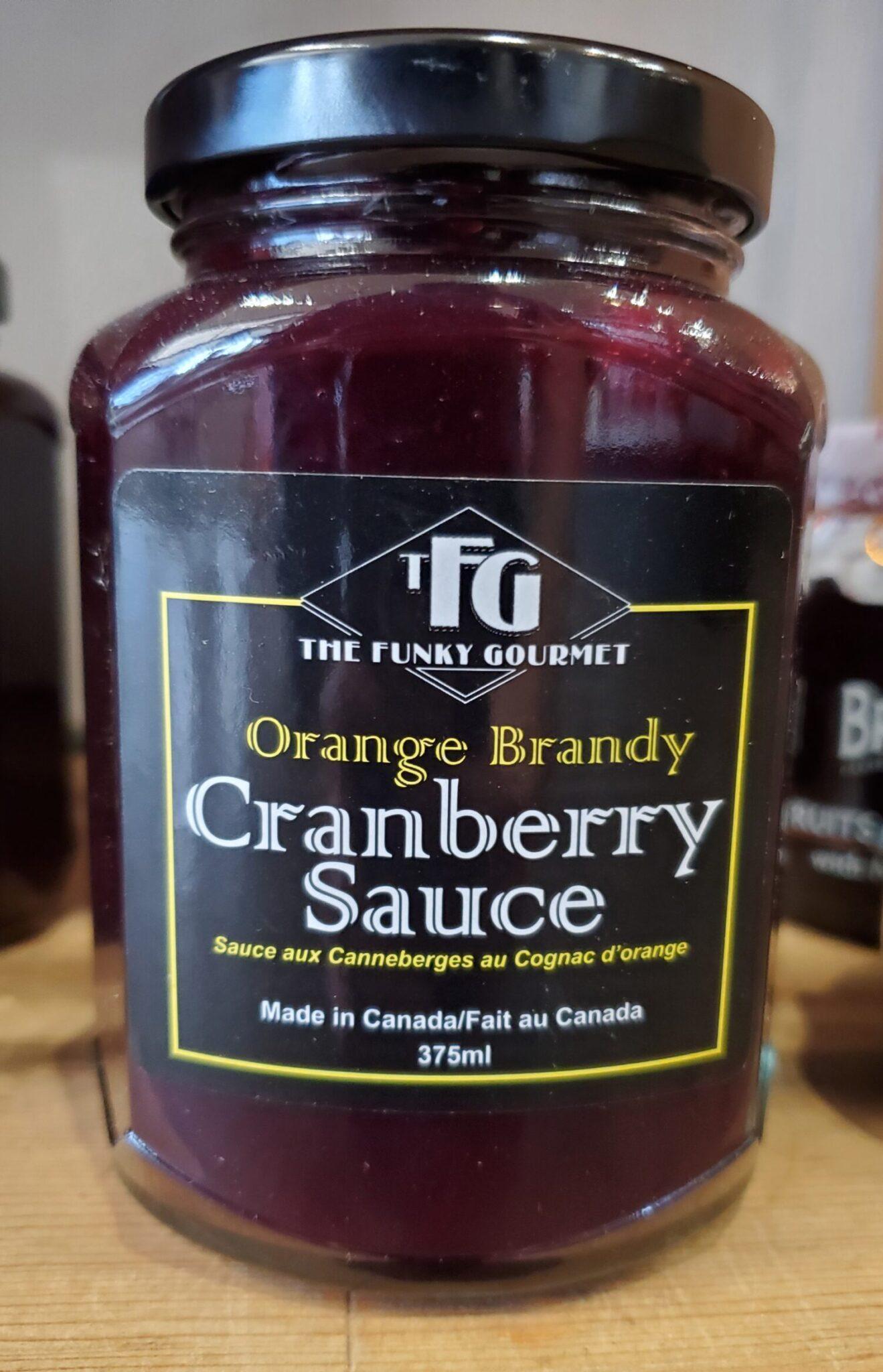 Orange Brandy Cranberry Sauce The funky Gourmet McLeans Specialty Foods
